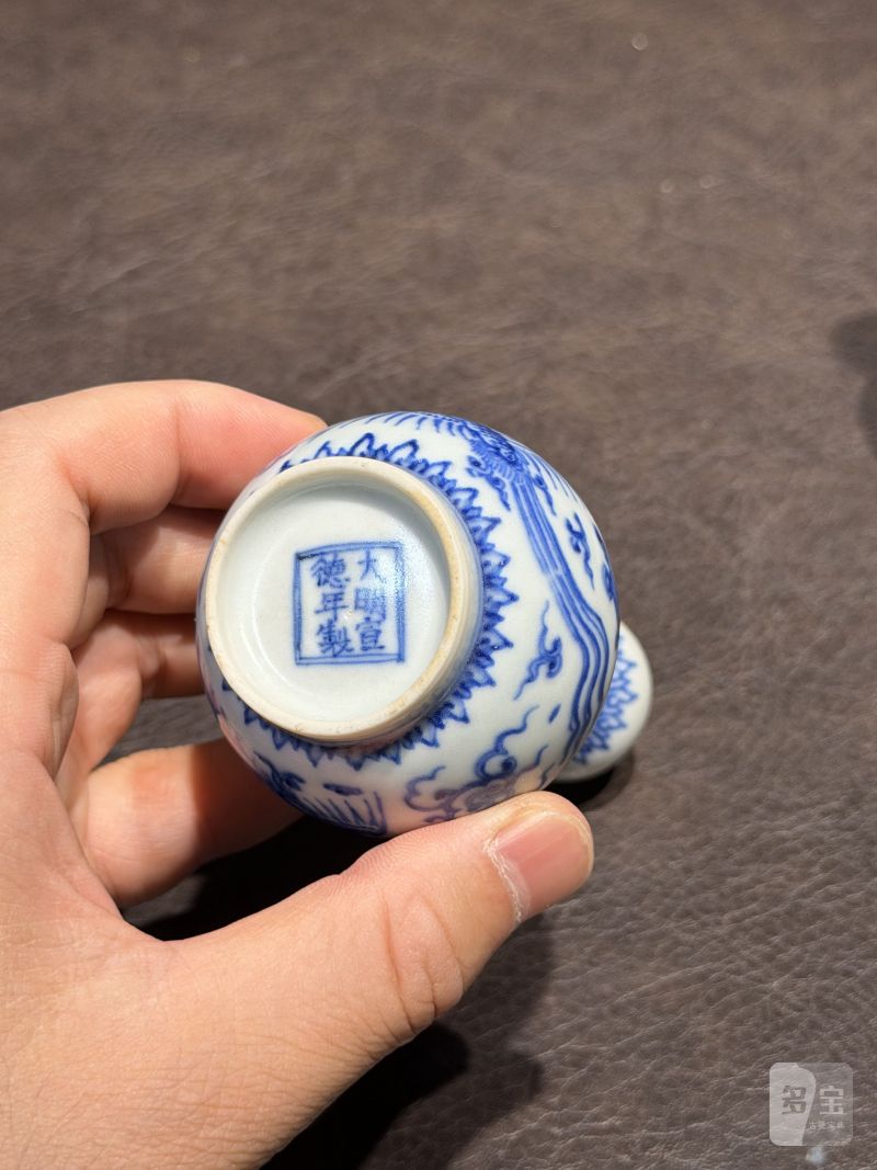 清康熙 青花双凤纹胆瓶、蒜头瓶 - 图15
